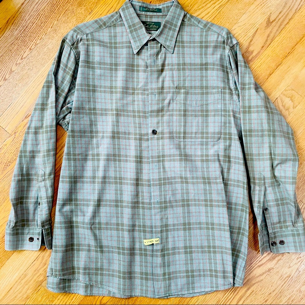 Orvis Long Sleeve Plaid Shirt- Size L- EUC